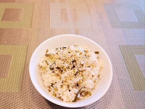 高菜と わかめ の炊き込みご飯